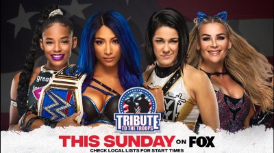 Sasha Banks y Bianca Belair Vs Bayley y Natalya - Tribute To The Troops 2020