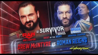 DREW MCINTYTE VS ROMAN REIGNS - SURVIVOR SERIES 2020