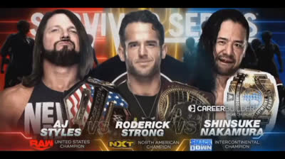 AJ STYLES VS RODERICK STRONG VS SHINSUKE NAKAMURA - SURVIVOR SERIES 2019