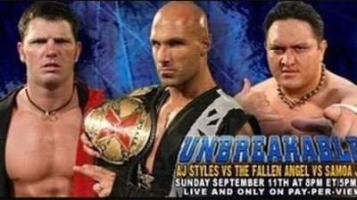 Christopher Daniels Vs AJ Styles Vs Samoa Joe - Campeonato de la División X -  Unbreakable 2005