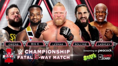 Big E vs Kevin Owens vs Seth Rollins vs Bobby Lashley vs Brock Lesnar (Full Match)