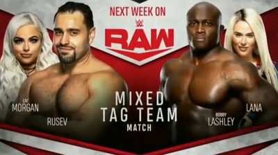 LIV MORGAN & RUSEV VS BOBBY LASHLEY & LANA - RAW 20 DE ENERO DE 2020