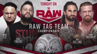 SAMOA JOE & KEVIN OWENS VS SETH ROLLINS & BUDDY MURPHY - RAW 27 DE ENERO DE 2020