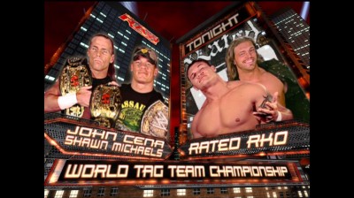 John Cena y Shawn Michaels Vs Rated-RKO - Campeonatos Mundiales en Parejas de WWE - RAW 26/02/2007