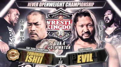 Tomohiro Ishii Vs EVIL - Campeonato de Peso Abierto NEVER - Wrestle Kingdom 16 Noche 1