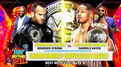 Carmelo Hayes Vs Roderick Strong - Unificación del Titulo Norte Americano y Crucero de NXT - NXT 2.0 New Year's Evil 04/01/2022