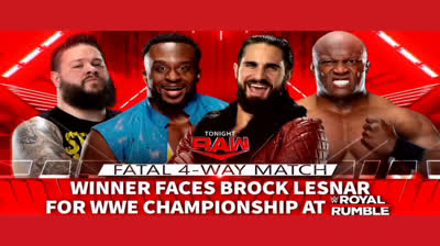 FATAL4-WAY - KEVIN OWENS VS BIG E VS SETH ROLLINS VS BOBBY LASHLEY - RAW 3 DE ENERO DE 2022