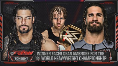 Roman Reigns Vs Seth Rollins - RAW 20/06/2016