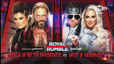 Edge y Beth Phoenix Vs The Miz y Maryse - Royal Rumble 2022