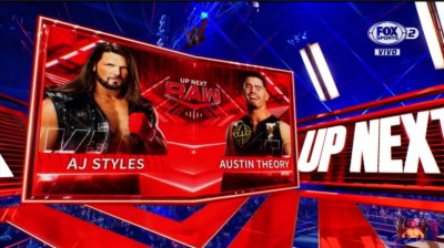 AJ Styles Vs Austin Theory - RAW 24/01/2022