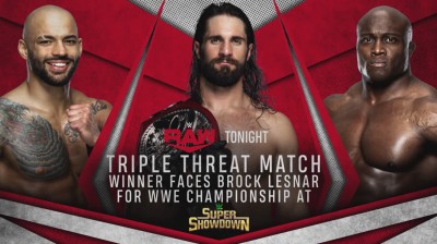 Ricochet Vs Seth Rollins Vs Bobby Lashley - RAW 03/02/2020