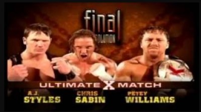 Petey Williams Vs AJ Styles Vs Chris Sabin - Ultimate X Match - Campeonato de la División X - Final Resolution 2005