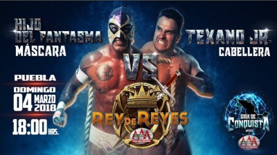 El Hijo del Fantasma Vs Texano Jr. - Máscara Vs Cabellera - Rey de Reyes 2018