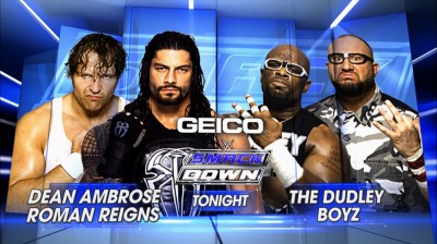 Roman Reigns y Dean Ambrose Vs The Dudley Boyz - SmackDown 18/02/2016