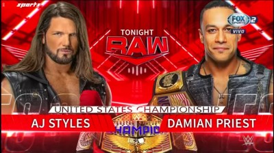 Damian Priest Vs AJ Styles - Campeonato de los Estados Unidos - RAW 14/02/2022
