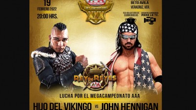 El Hijo del Vikingo Vs Johnny Superstar - Megacampeonato de AAA - Rey de Reyes 2022