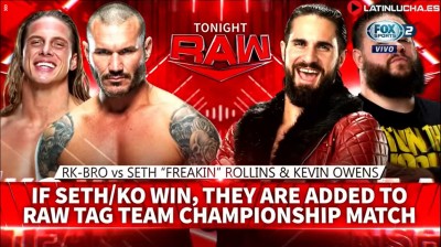 RK-Bro Vs Seth "Freakin" Rollins y Kevin Owens - RAW 21/02/2022