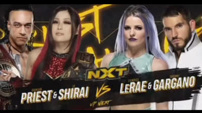 DAMIAN PRIEST & IO SHIRAY VS CANDICE LERAE & JOHNNY GARGANO - NXT 30 DE SEPTIEMBRE DE 2020