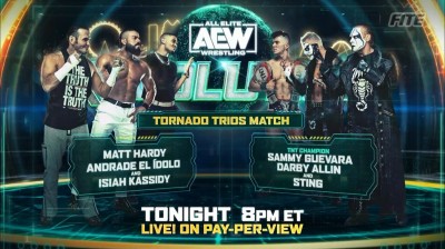 Sammy Guevara, Darby Allin y Sting Vs Andrade El ídolo, Matt Hardy y Isiah Kassidy - Tornado Match - Revolution 2022