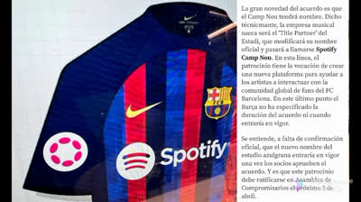 OFICIAL: El Barça firma un acuerdo de patrocinio con Spotify
