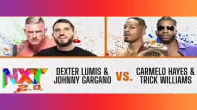 DEXTER LUMIS & JOHNNY GARGANO VS CARMELLO HAYES & TRICK WILLIAMS - NXT 2 DE NOVIEMBRE DE 2021