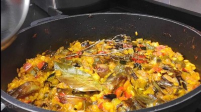 Arroz integral con verduras al horno