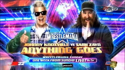 Johnny Knoxville Vs Sami Zayn - Anything Goes - Wrestlemania 38 Noche 2