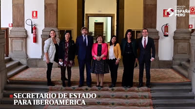 Reunión de Indira Huilca con el  Secretario de Estado para Iberoamérica de España (Líderes 2021). Fundacion Consejo España Peru
